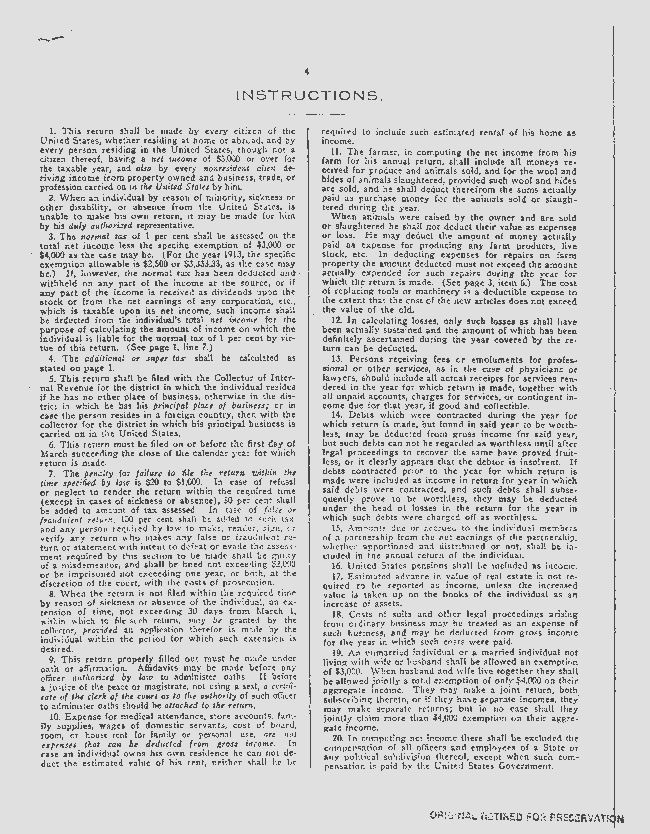 Franklin Delano Roosevelt's Tax Return from 1913 — Visualizing