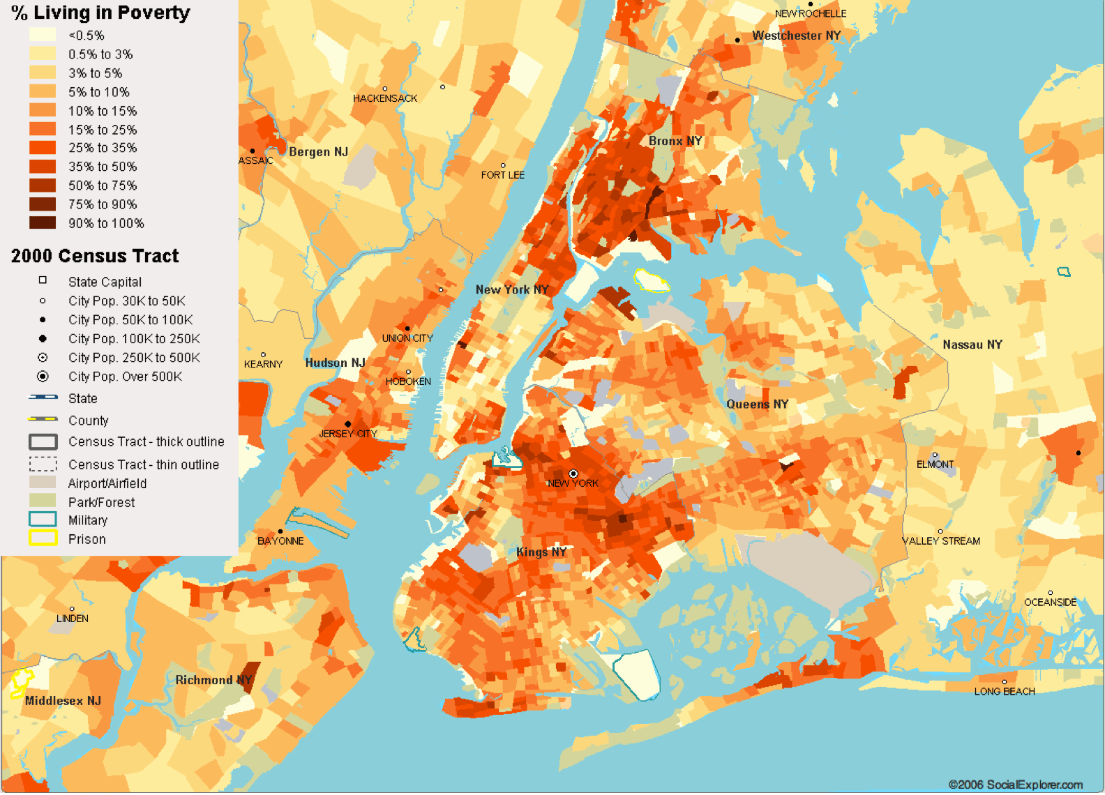 New York City Income Map New York City Poverty Map — Visualizing Economics