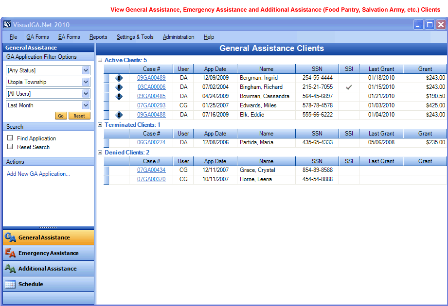 Your Illinois General Assistance Software Solution!