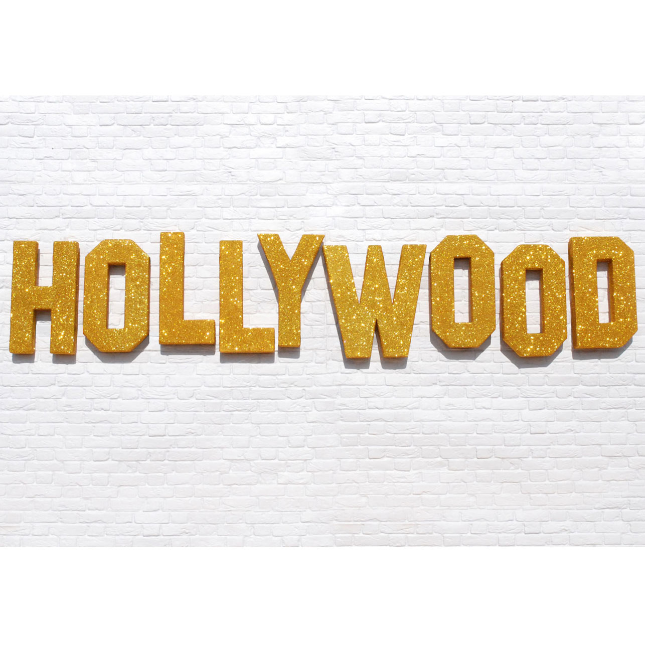 HOL130 Gold glittered Hollywood letters Visual Impact Hire
