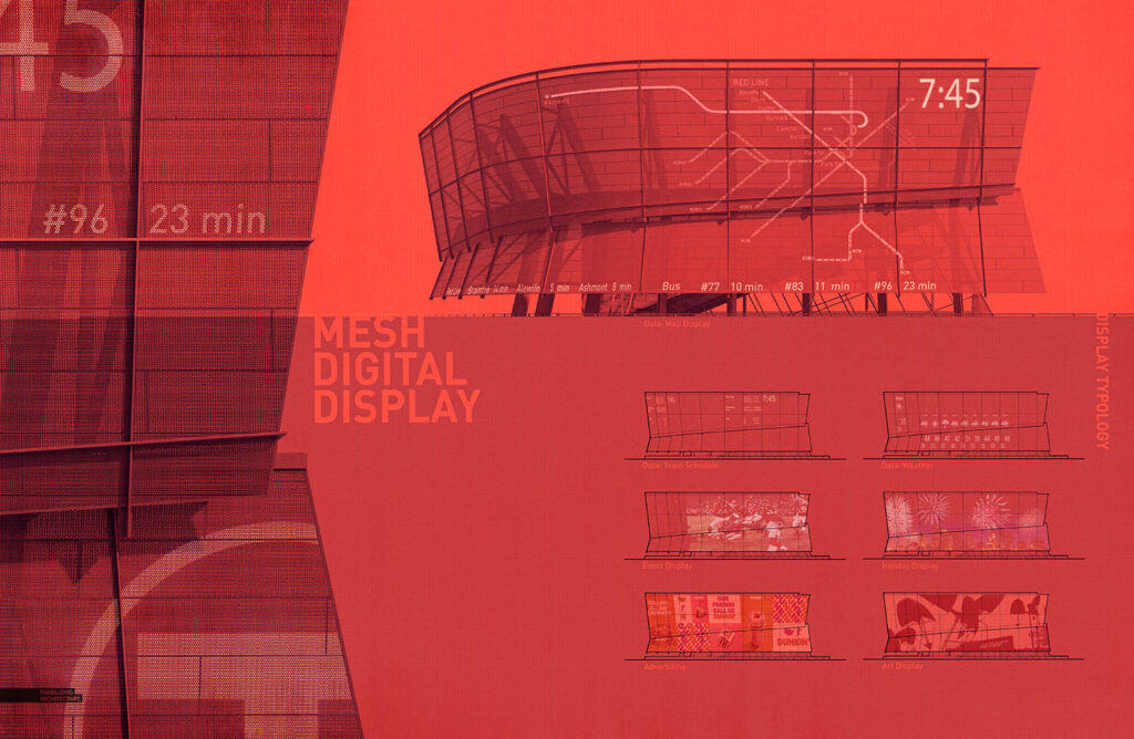 Porter Sq. Platform and Digital Display Visualizing Architecture