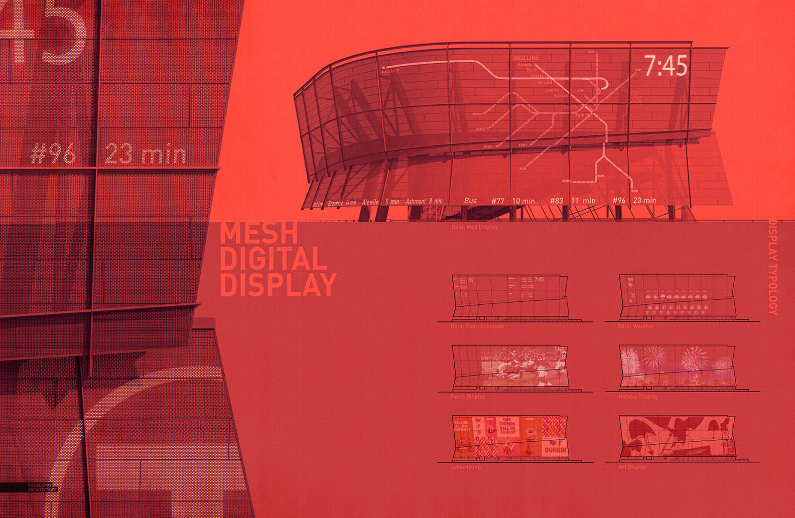 Porter Sq. Platform and Digital Display Visualizing Architecture