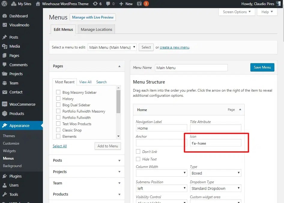 How To Add Icons To WordPress Header Menu Visualmodo