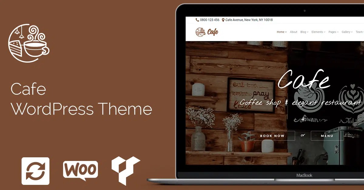 Cafe WordPress Theme Responsive Coffee Site Builder by