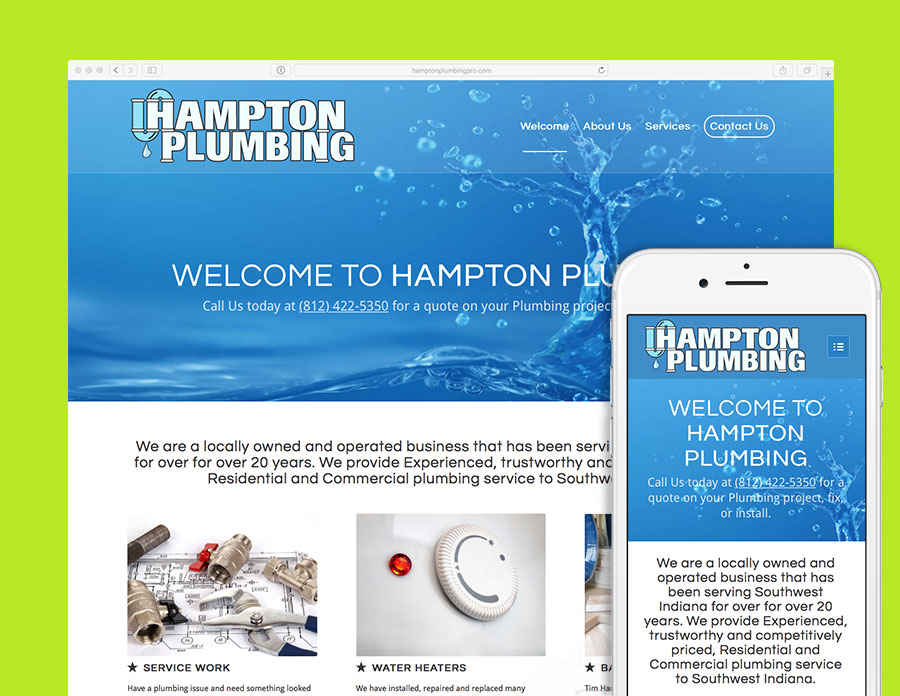 Hampton Plumbing site Design Visualrush