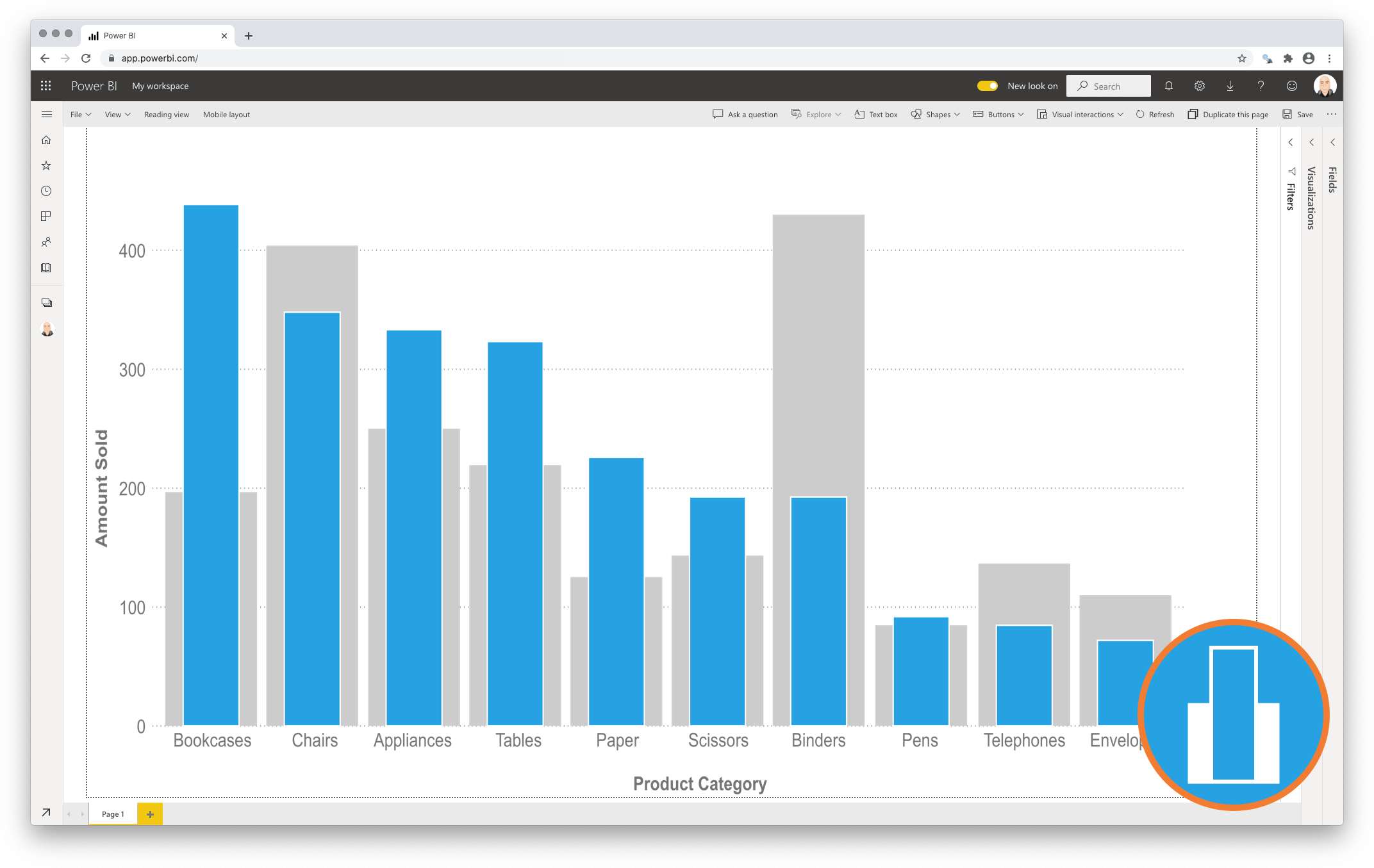 Lipstick Column Chart for Power BI Premium by Nova Silva