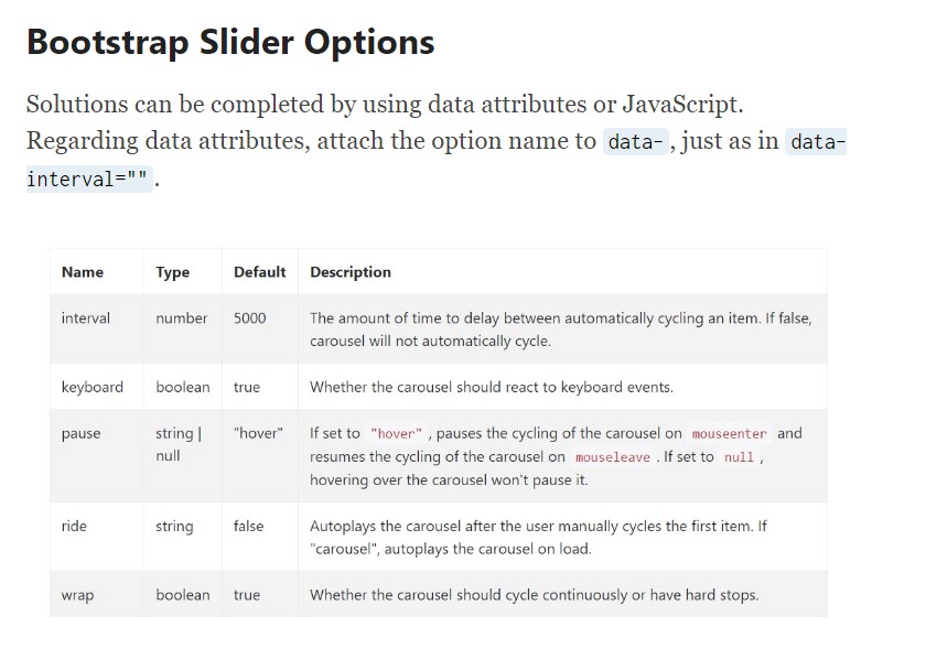 Bootstrap Slider Using