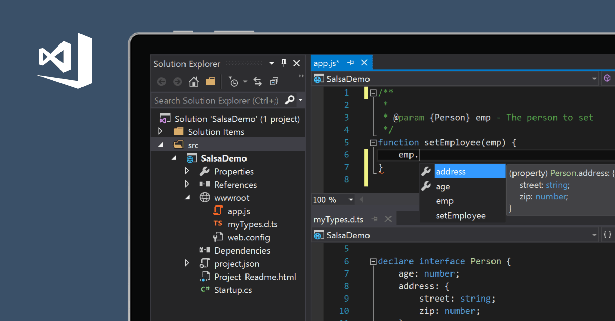 JavaScript / TypeScript Visual Studio Visual Studio