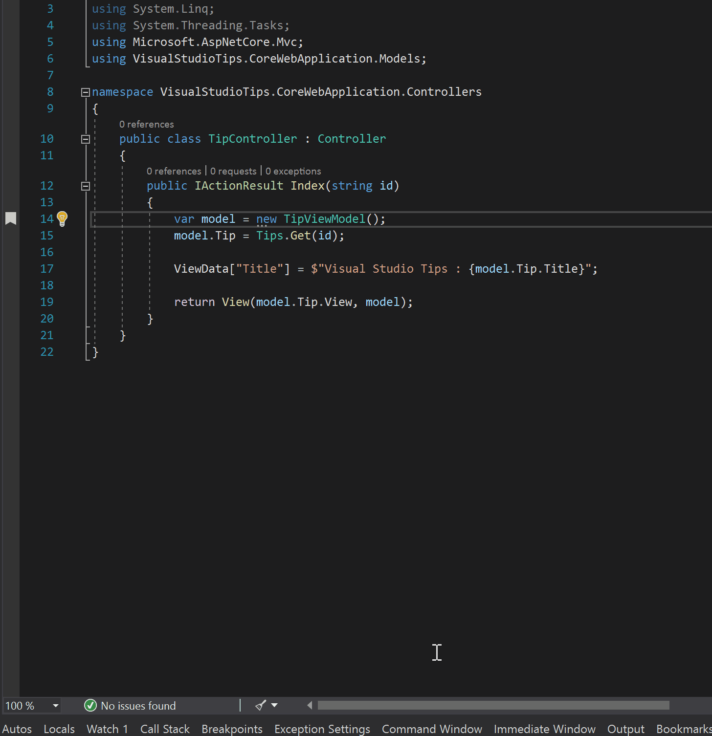 Visual Studio Tips Bookmarks