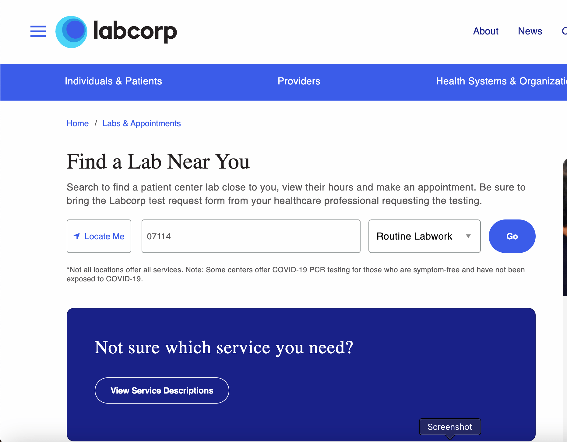 How to find the nearest lab? Vitable Health