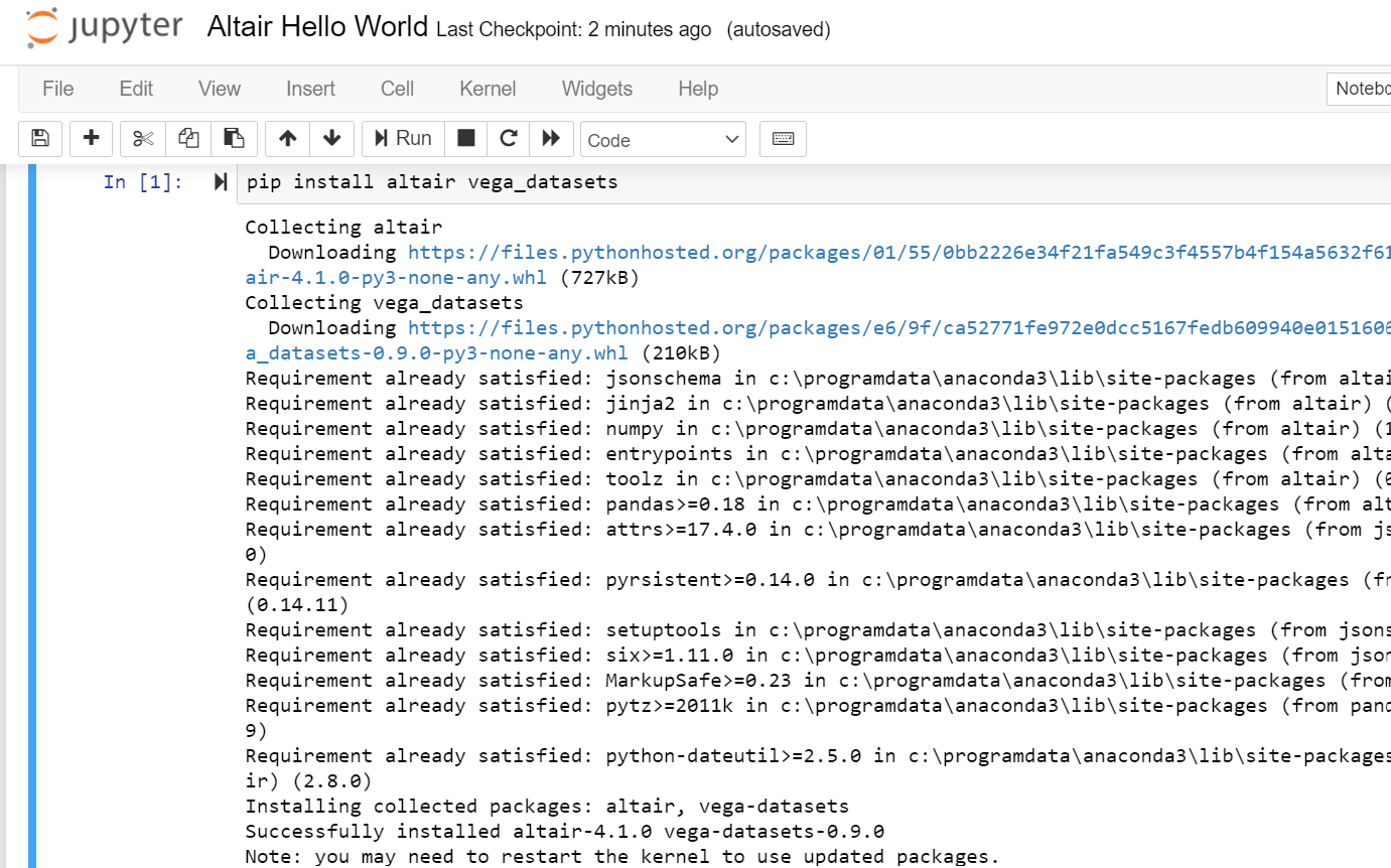 How to pip install jupyter notebook vastreports