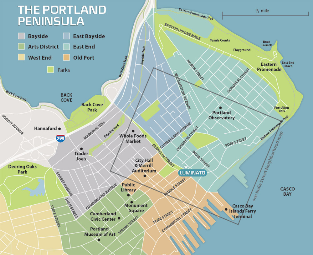 Portland Maine Neighborhoods Map Luminato Vitalius Real Estate Group