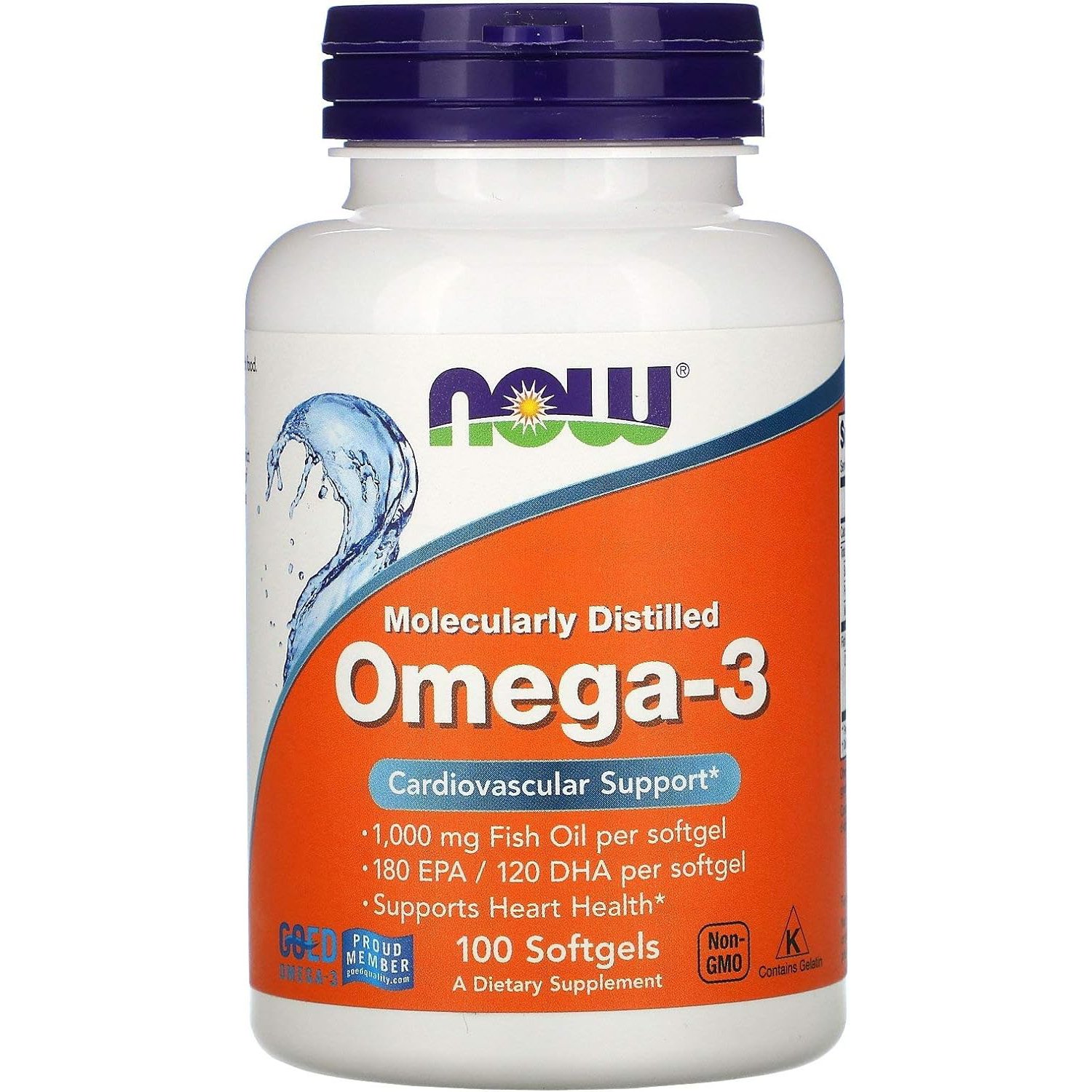Now. Omega 3 1,000 mg 100 softgels. Vitaminas y Mas