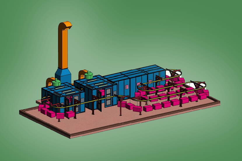 Powder Coating Plants India Auto Conveyorised Paint Shop Powder