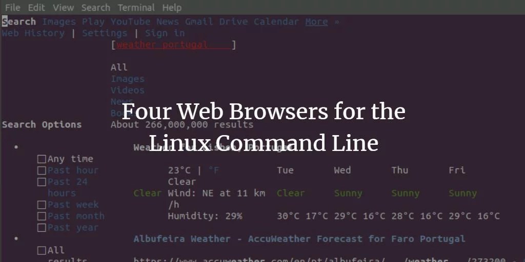 Four  Browsers for the Linux Command Line VITUX