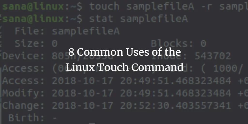 8 Common Uses of the Linux Touch Command VITUX