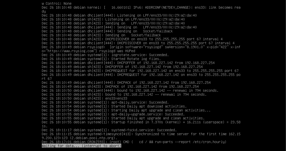 How to watch or monitor log files in Debian 10 VITUX