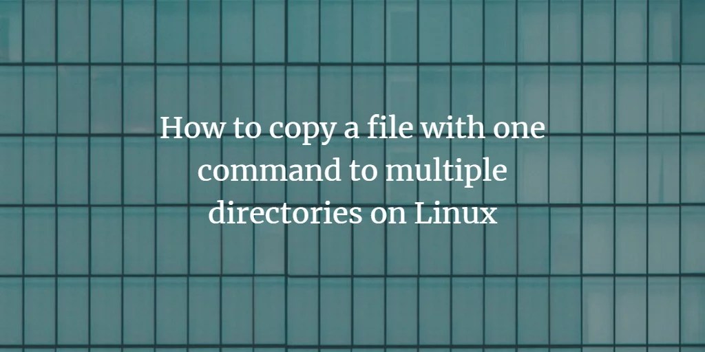 How to copy a file with one command to multiple directories on Linux