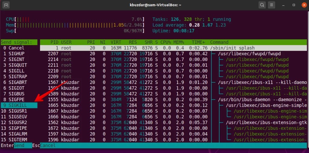 How to use htop to monitor system processes in Ubuntu 20.04 VITUX