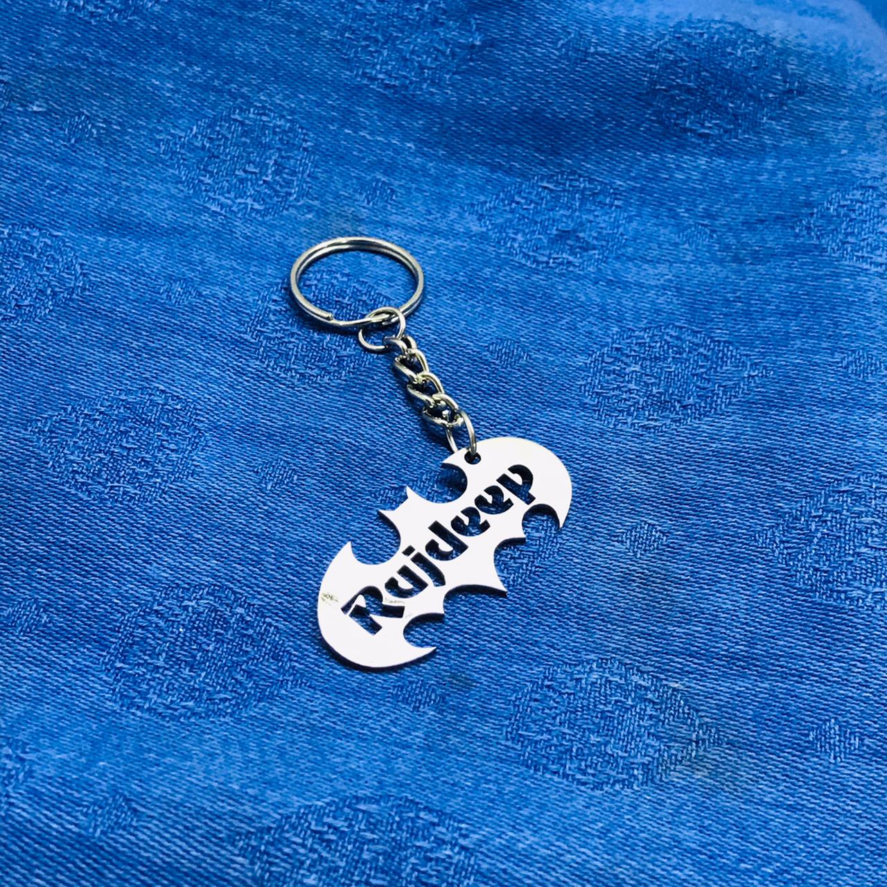 Customized Metal Keychain Batman Name Keychain Personalized Gift