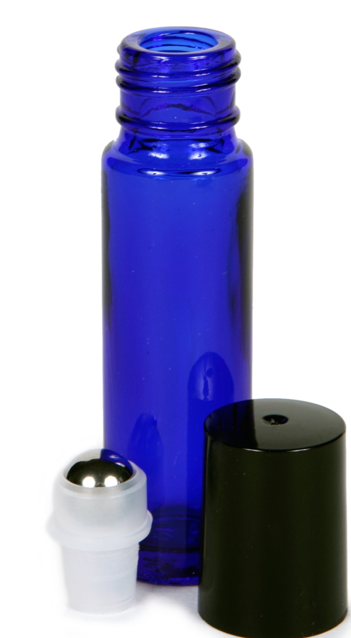 Vivaplex, 24, Cobalt Blue, 10 ml Glass Rollon Bottles with Stainless
