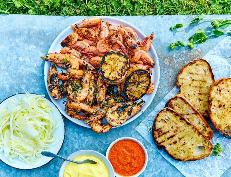 Grillade Räkor Med Aioli Och Mojo Rojo - Viva Vin O Mat