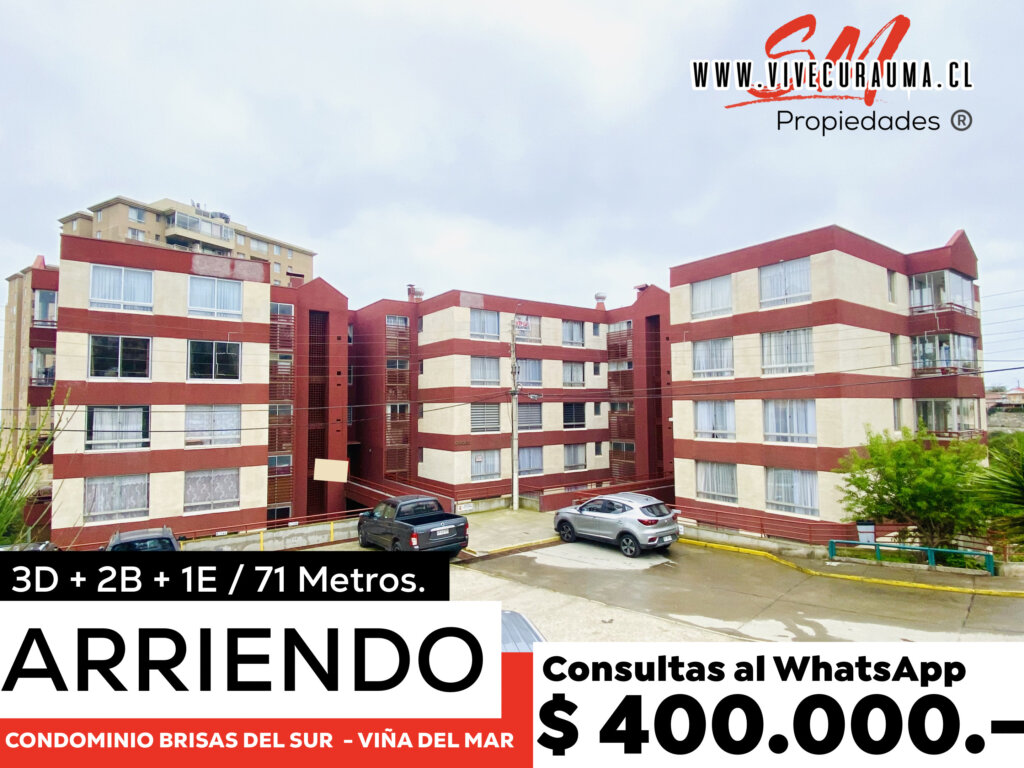 VIÑA DEL MAR DEPARTAMENTO EN ARRIENDO CONDOMINIO BRISAS DEL SUR