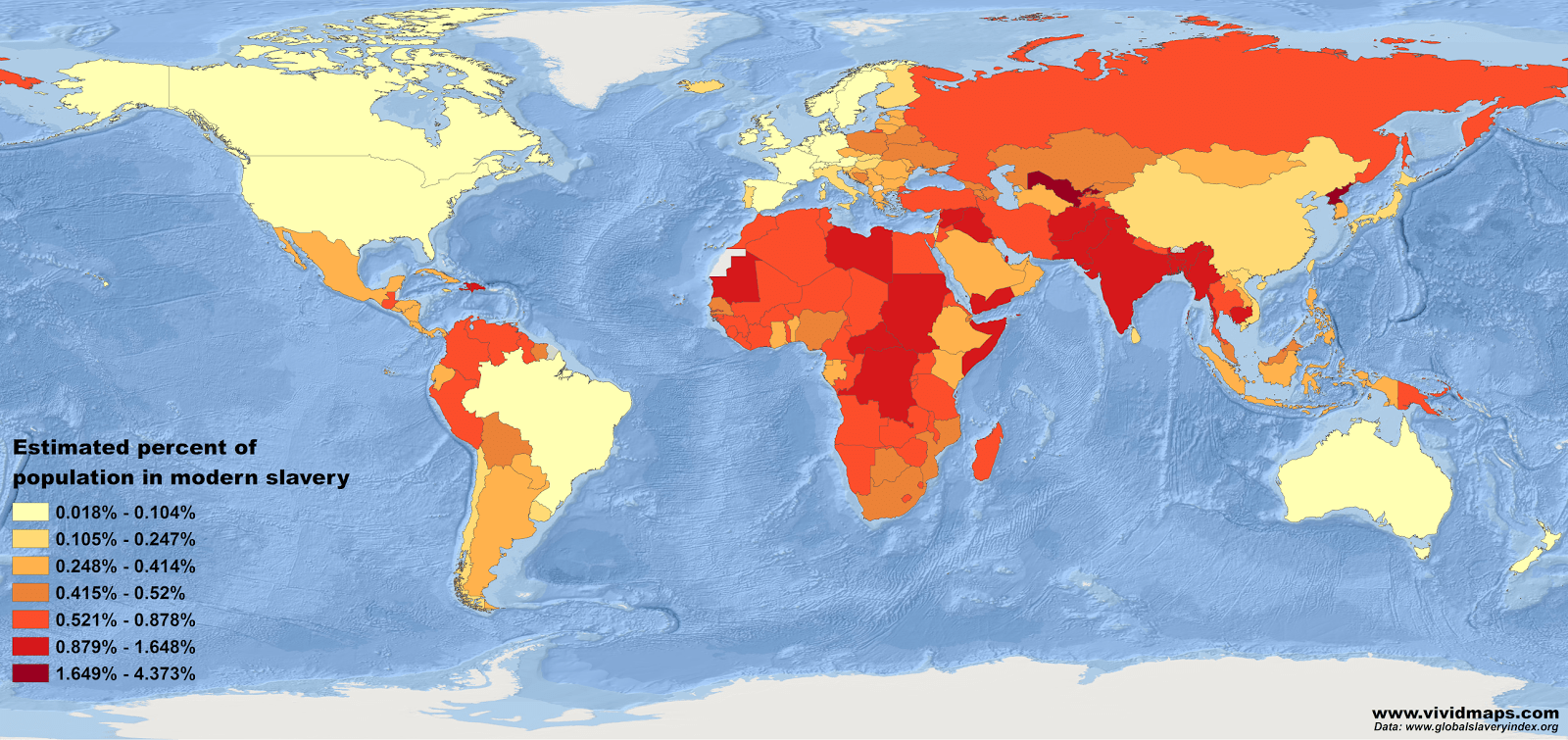 Where the world’s 45,8 million slaves live? Vivid Maps