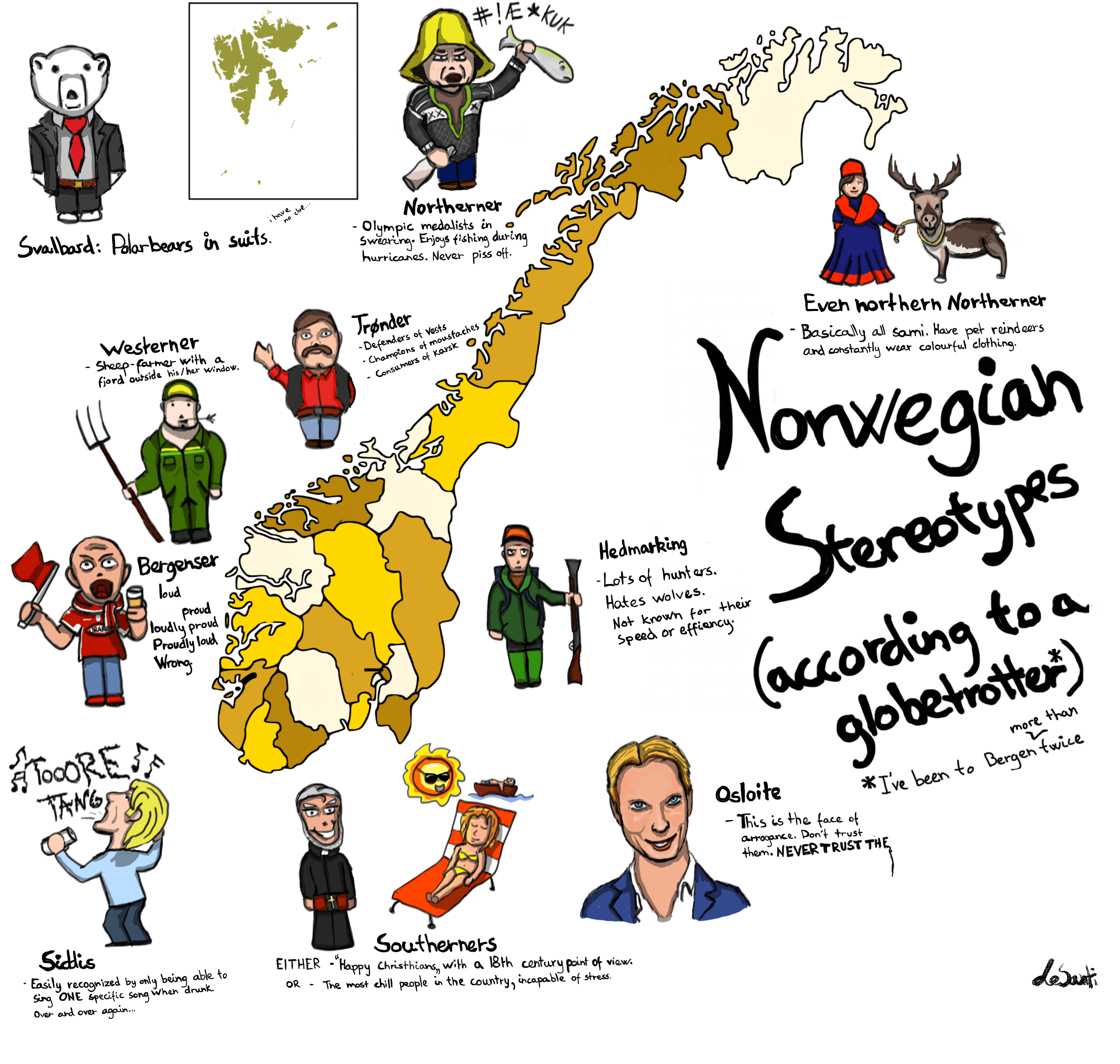 Norway stereotype map Vivid Maps