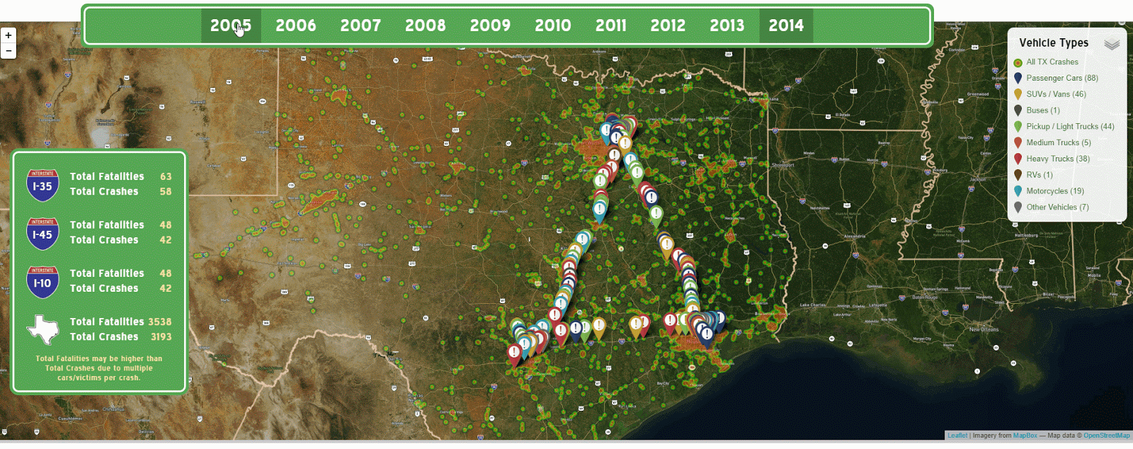The Texas Triangle Vivid Maps