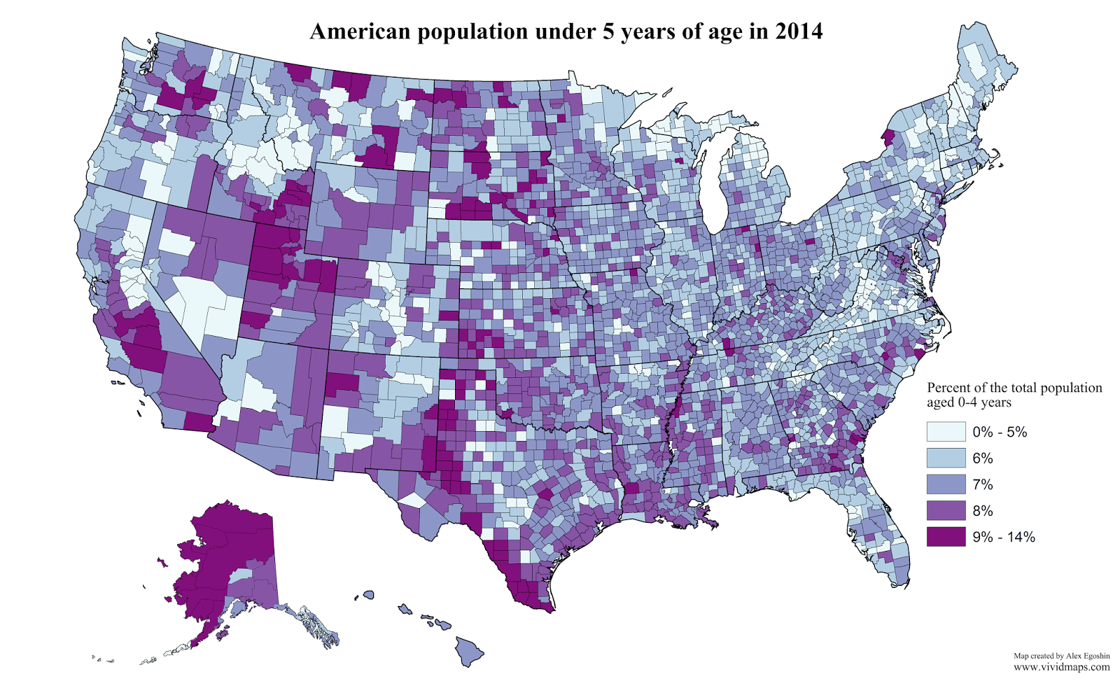 The youngest counties in America Vivid Maps