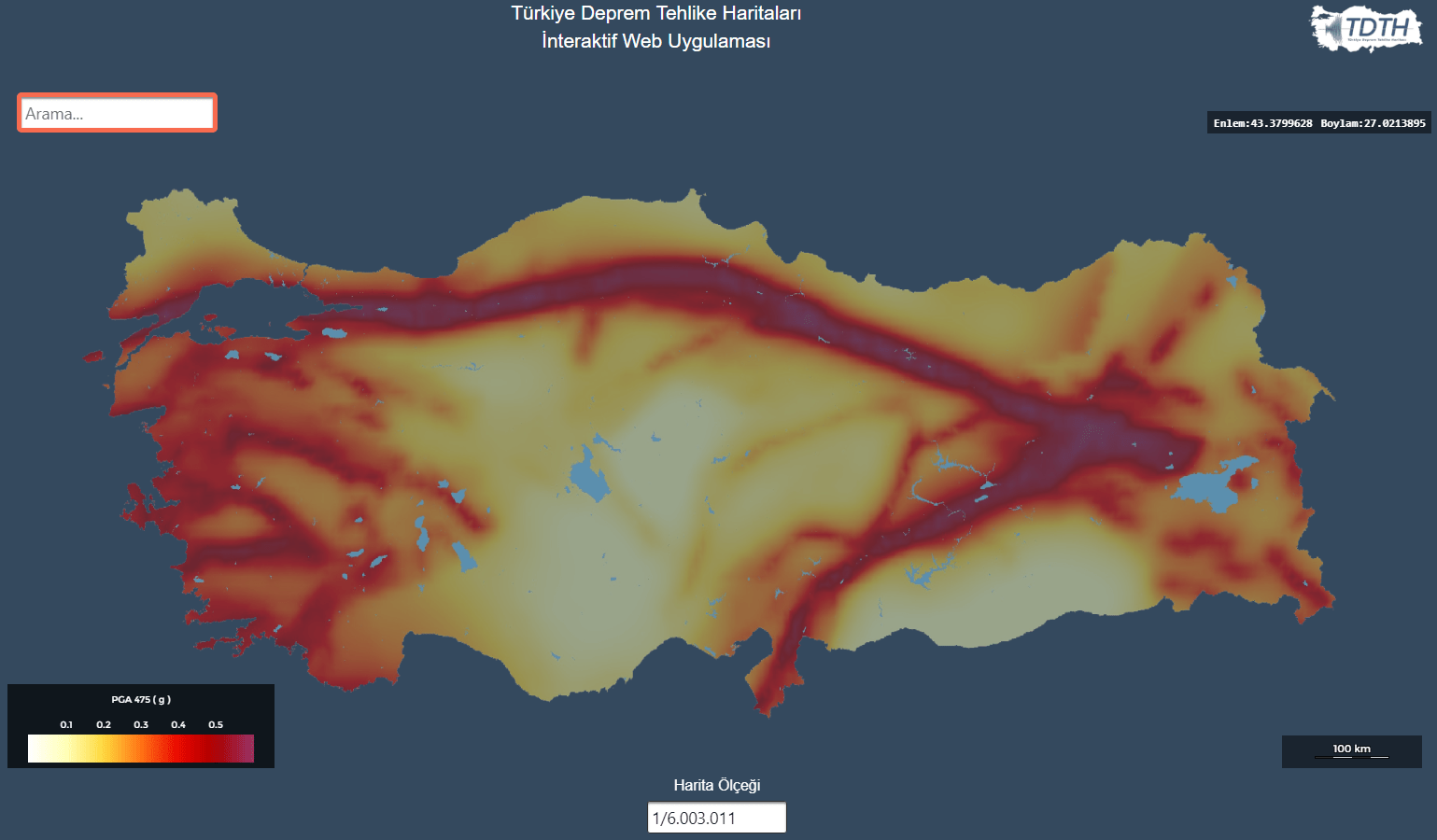 The seismic risk map for Turkey Vivid Maps