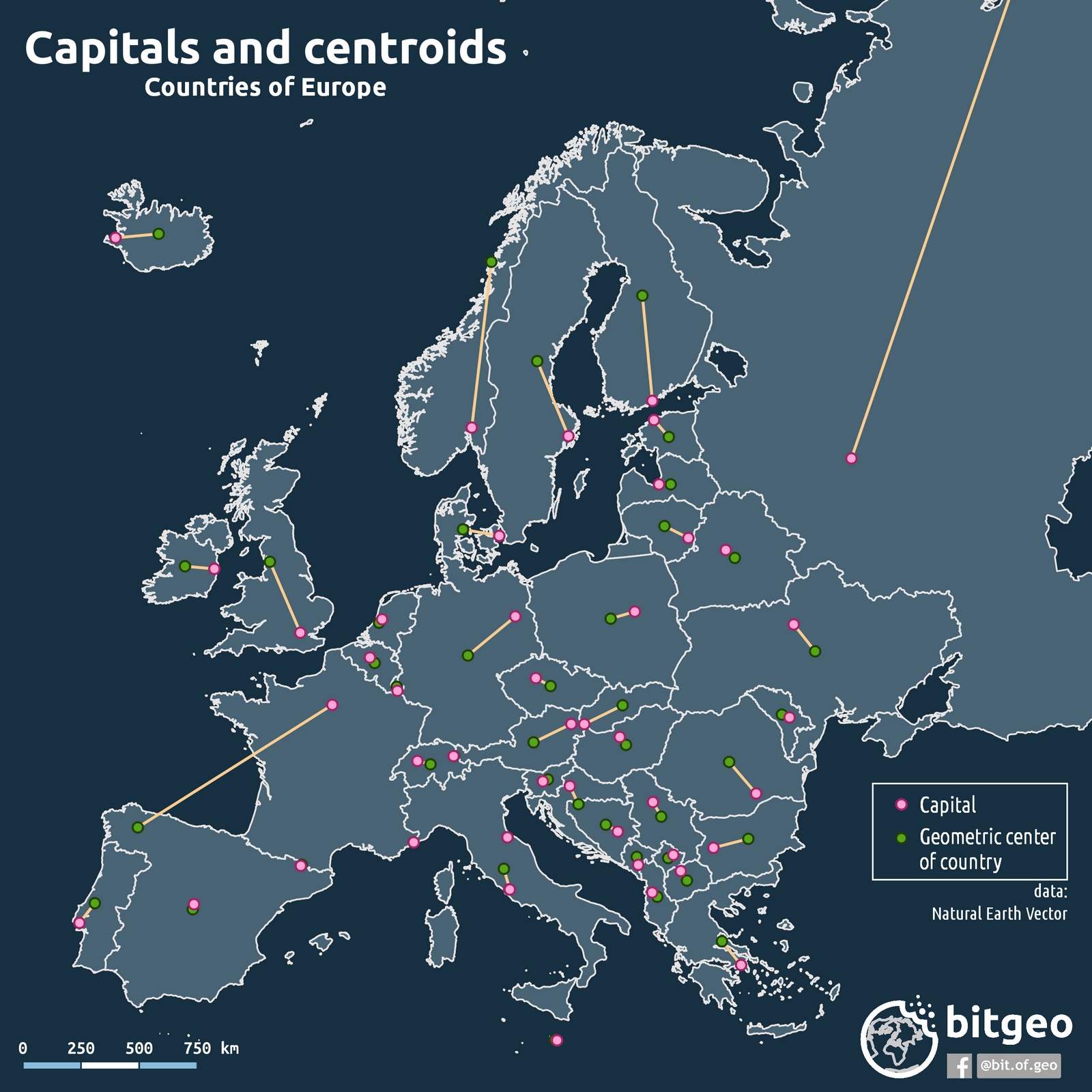 The nearest national capital in Europe Vivid Maps