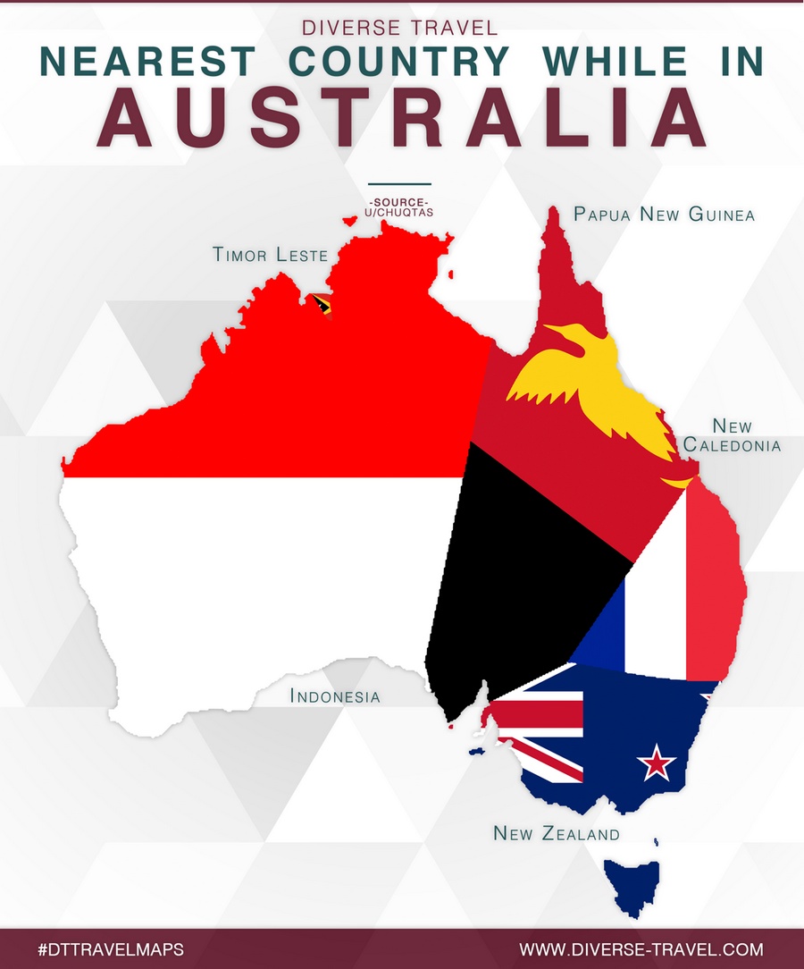 The nearest foreign nation at any point on land Vivid Maps