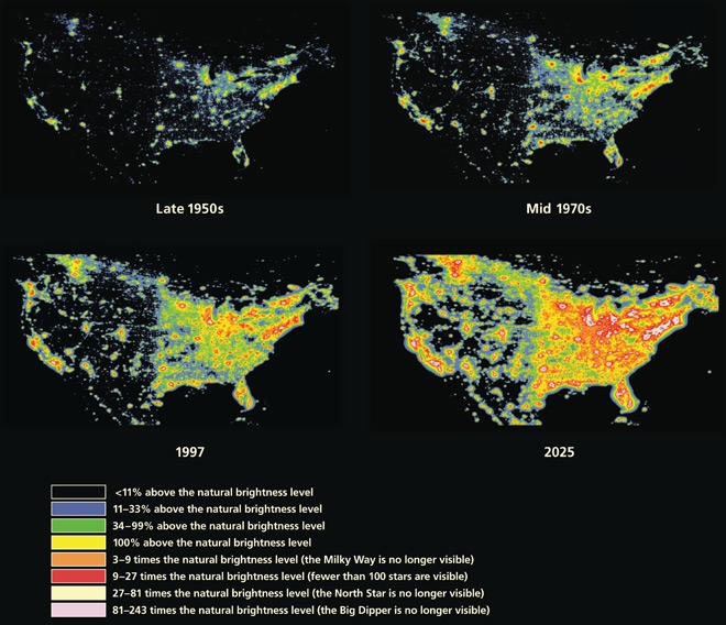 Light Pollution in the United States Vivid Maps