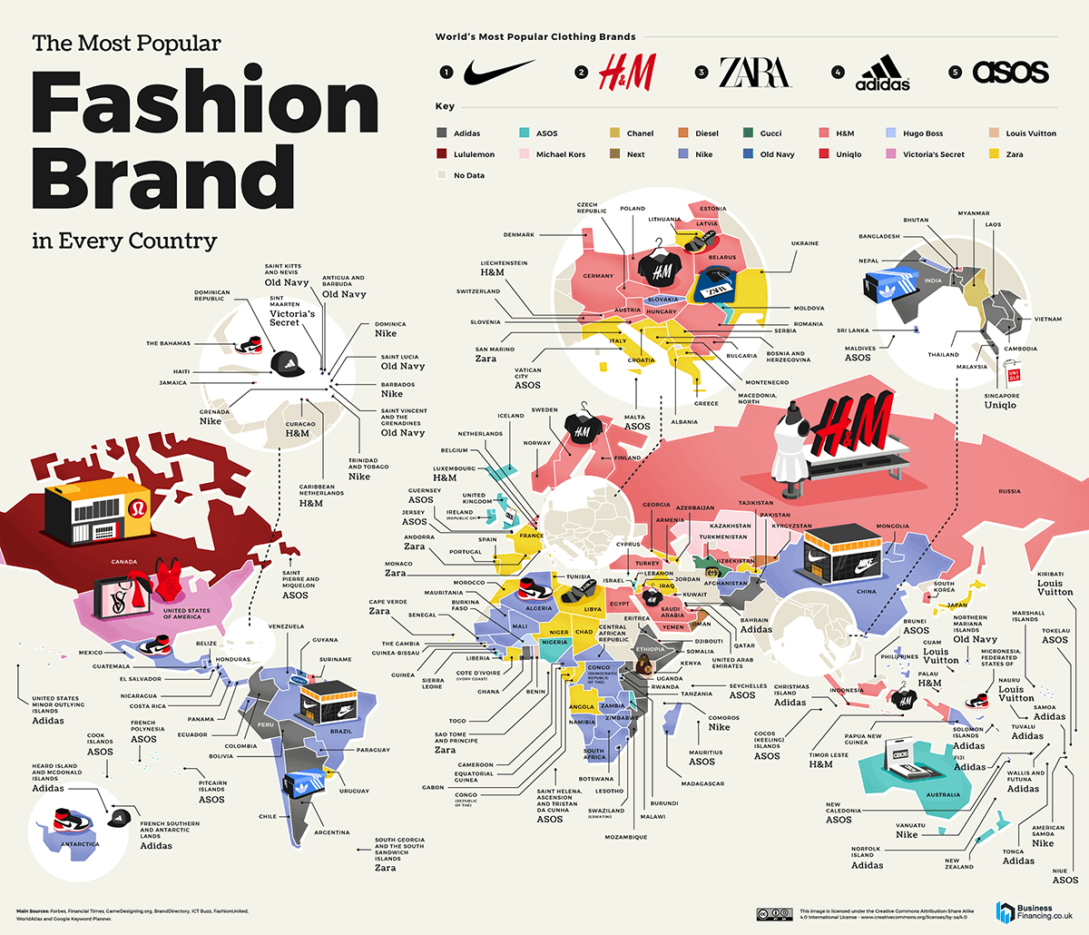 The Most Popular Brand In Every Country, Mapped Vivid Maps