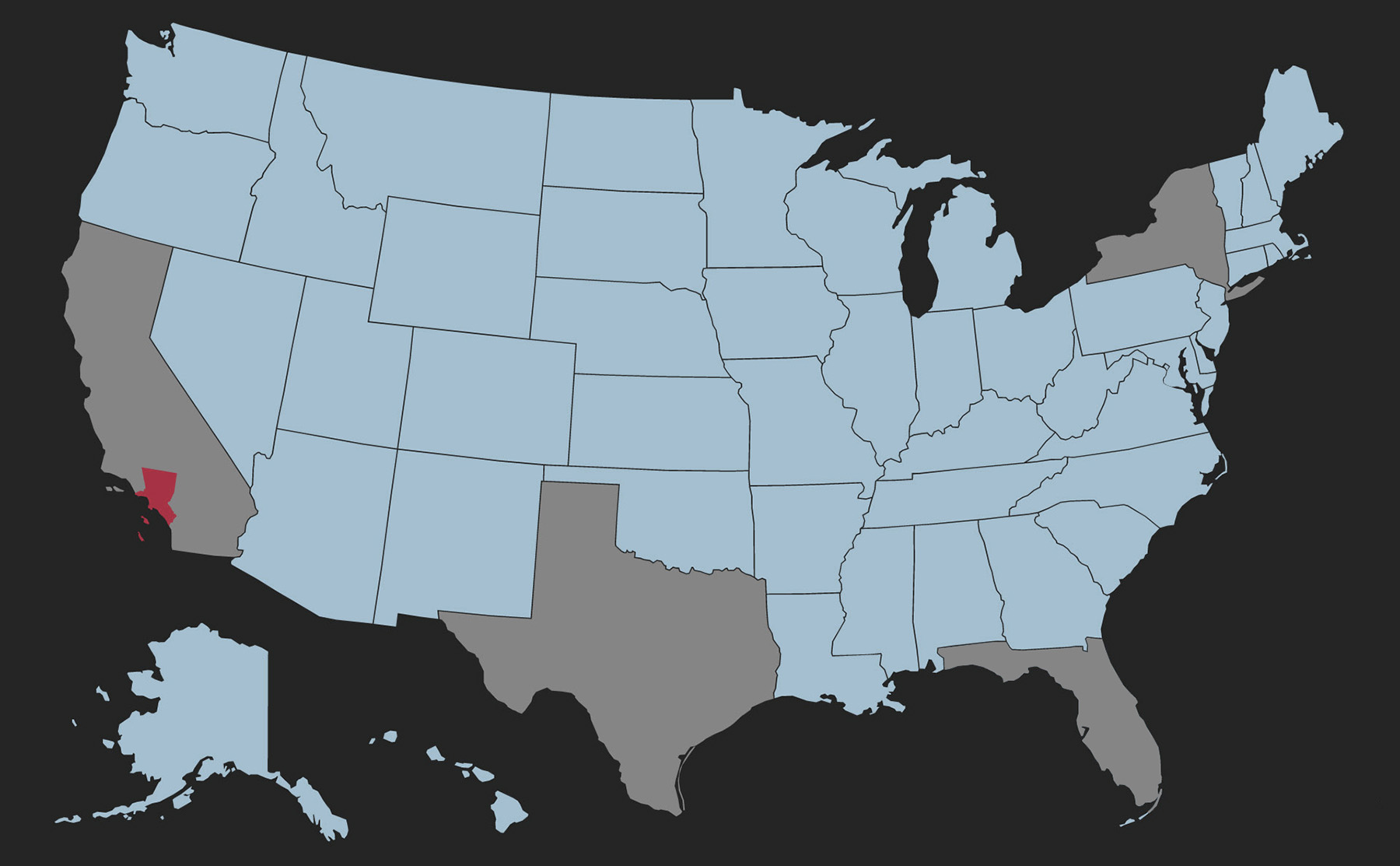US subdivisions, equivalent population to Los Angeles County Vivid Maps