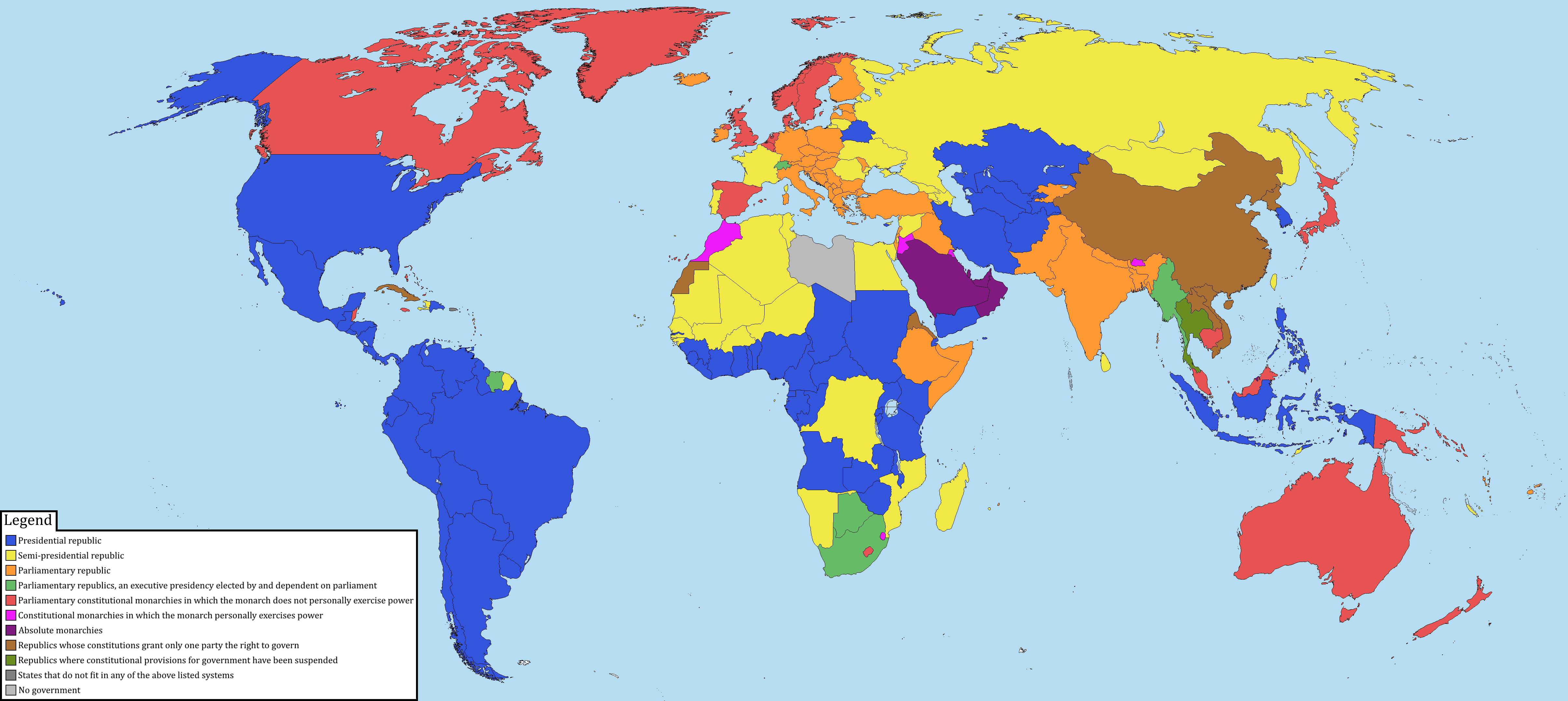 Government systems of the world Vivid Maps