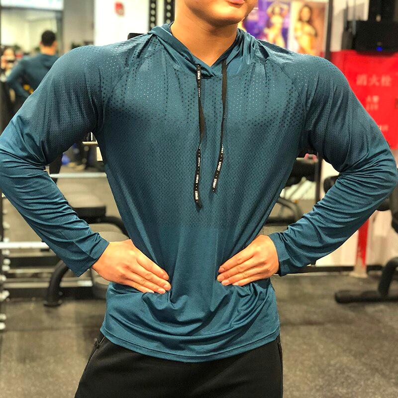 Anti Sweat Long Sleeve Men’s Gym Workout Hoodies Men's Fitness