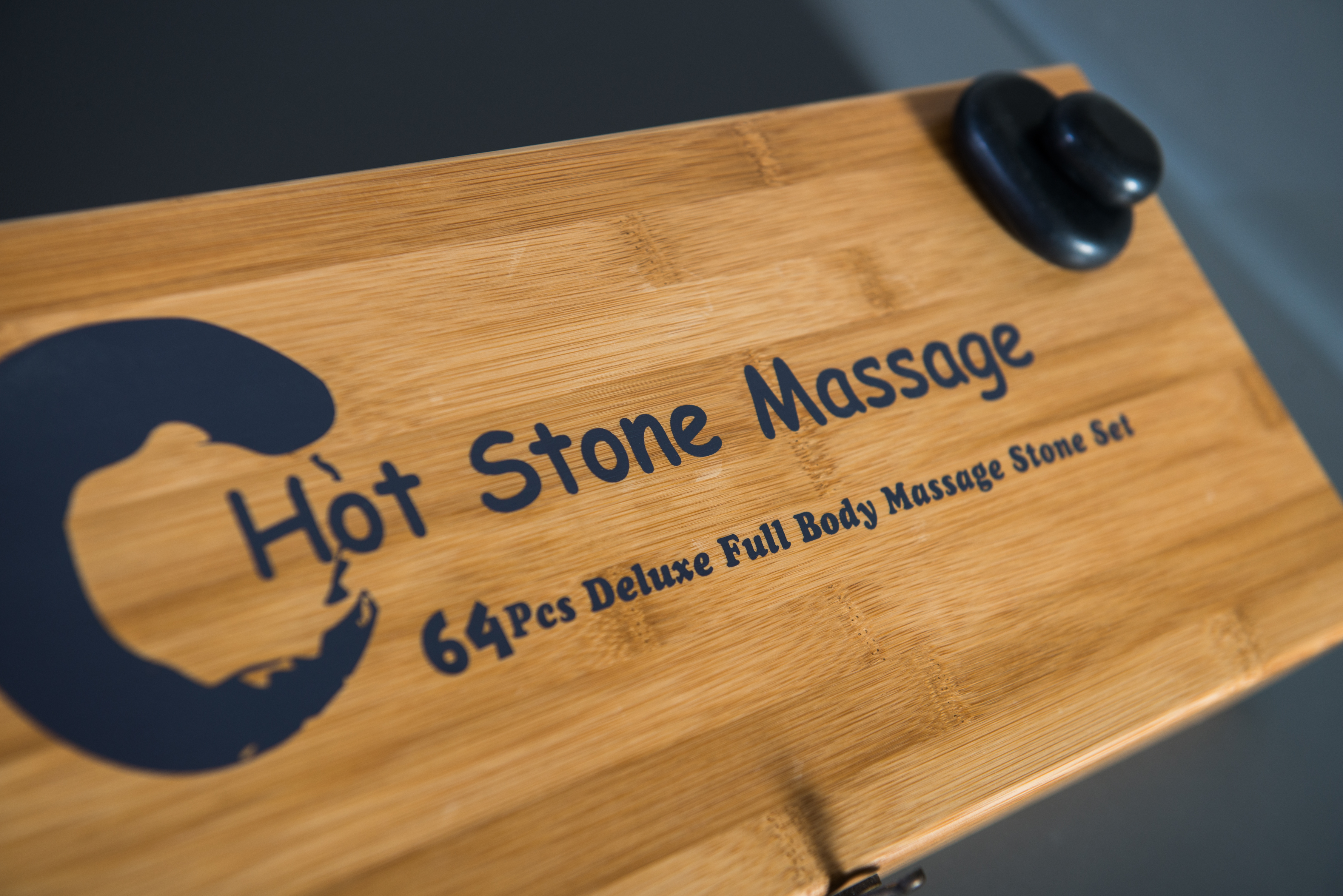 Hot Stone Set With Bamboo Box 64 pc ViVi TherapyViVi