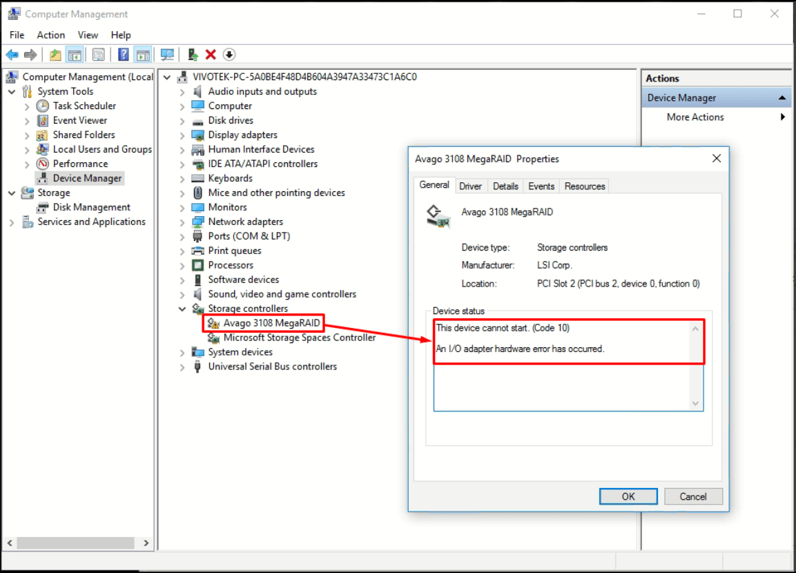 [NR9X82v2] What to do if the server cannot identify the AVAGO RAID