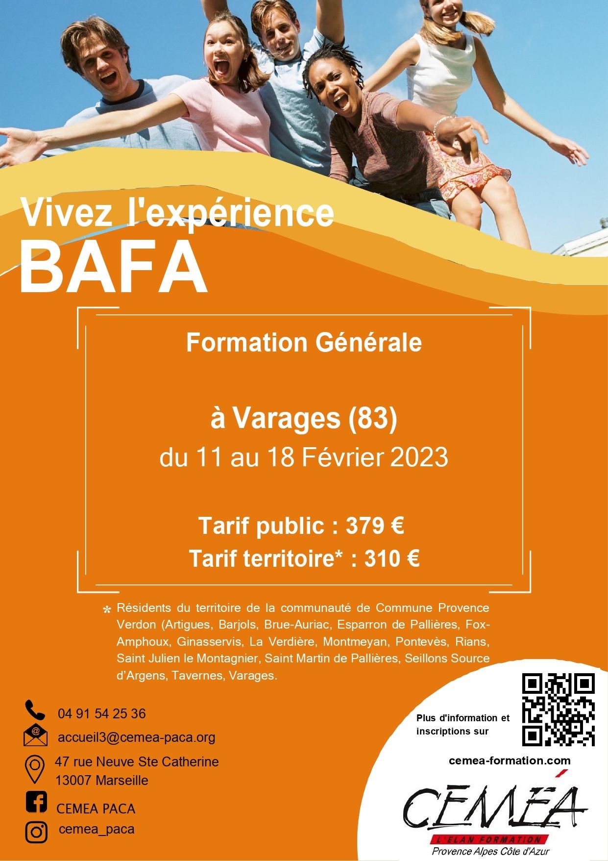 BAFA prochaine formation générale Vivre A Seillons