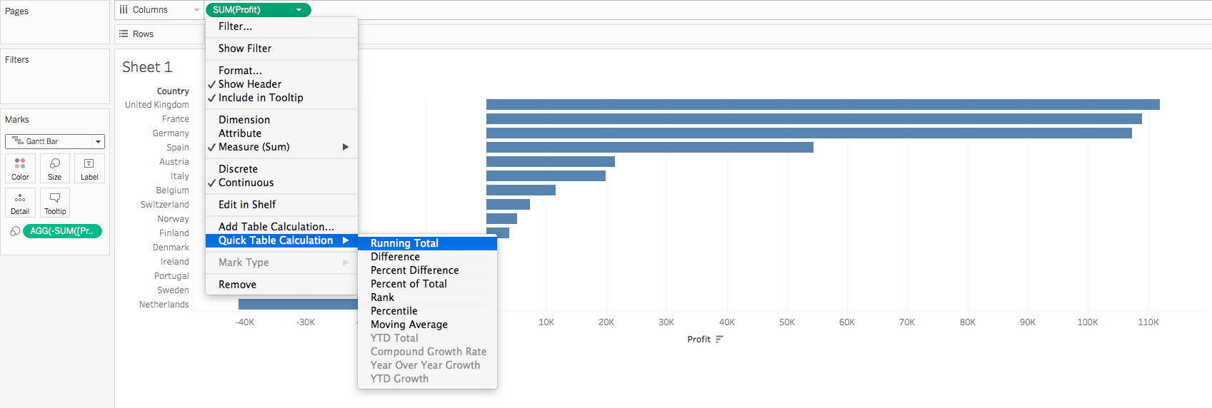 How to build a simple Waterfall Chart Tableau Training Uk