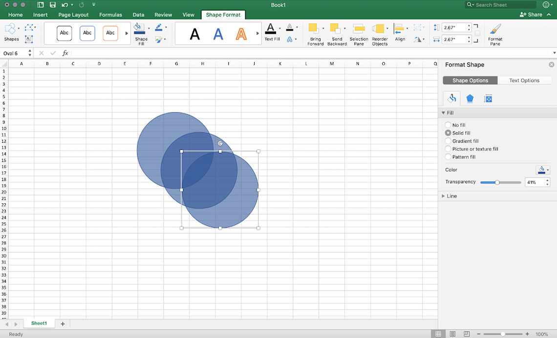 Creating a Venn Diagram in Excel — Vizzlo
