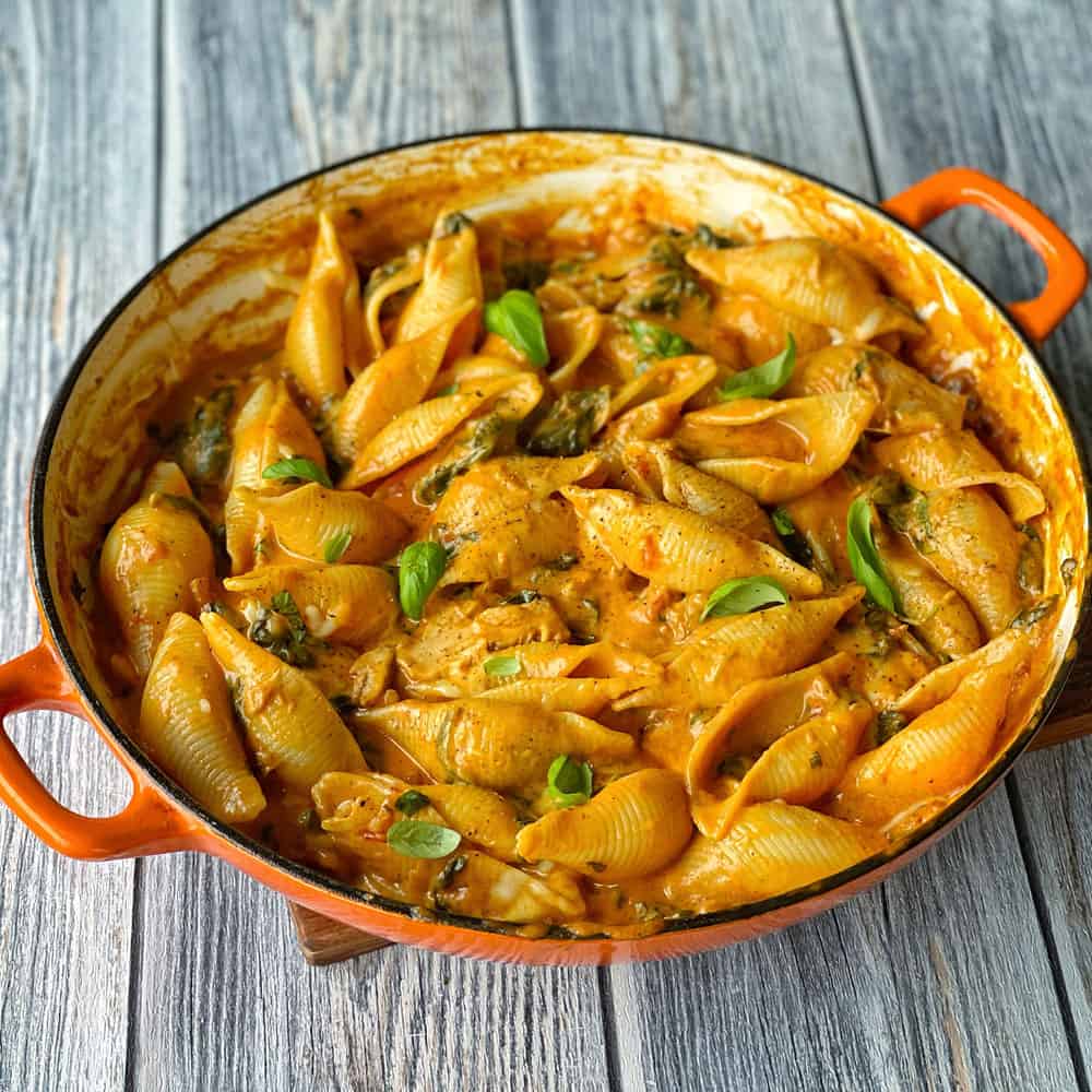 Creamy Tomato Chicken Pasta Shells VJ Cooks