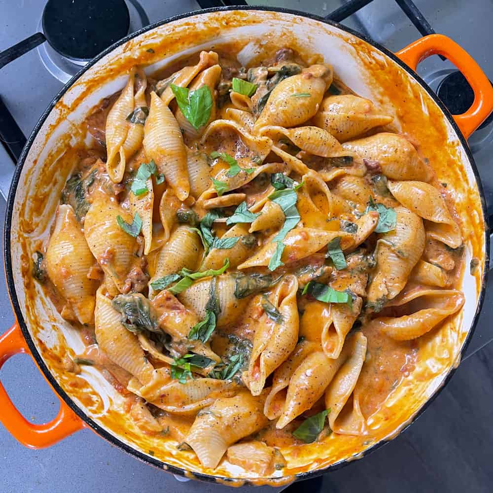 Creamy Tomato Chicken Pasta Shells VJ Cooks
