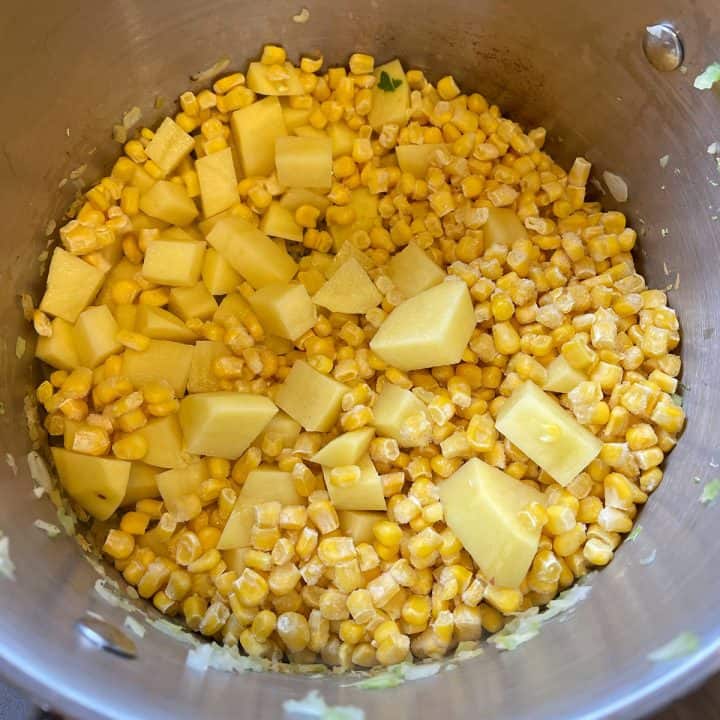 Corn and potato chowder VJ Cooks