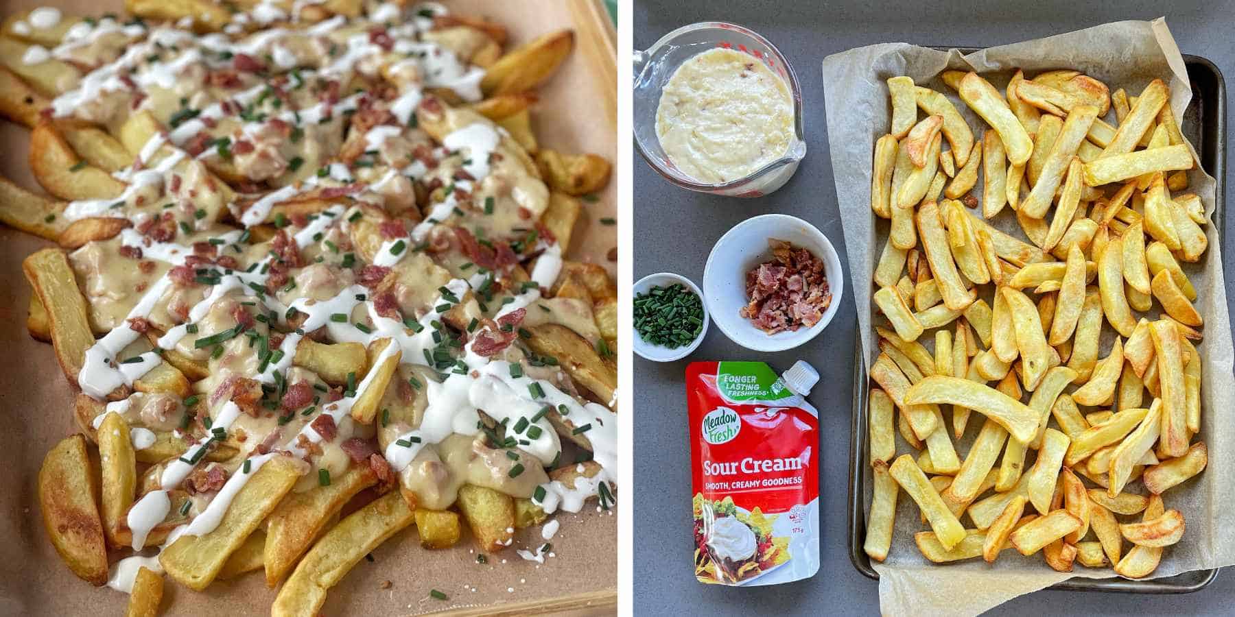 Cheesy Bacon Loaded Fries VJ Cooks