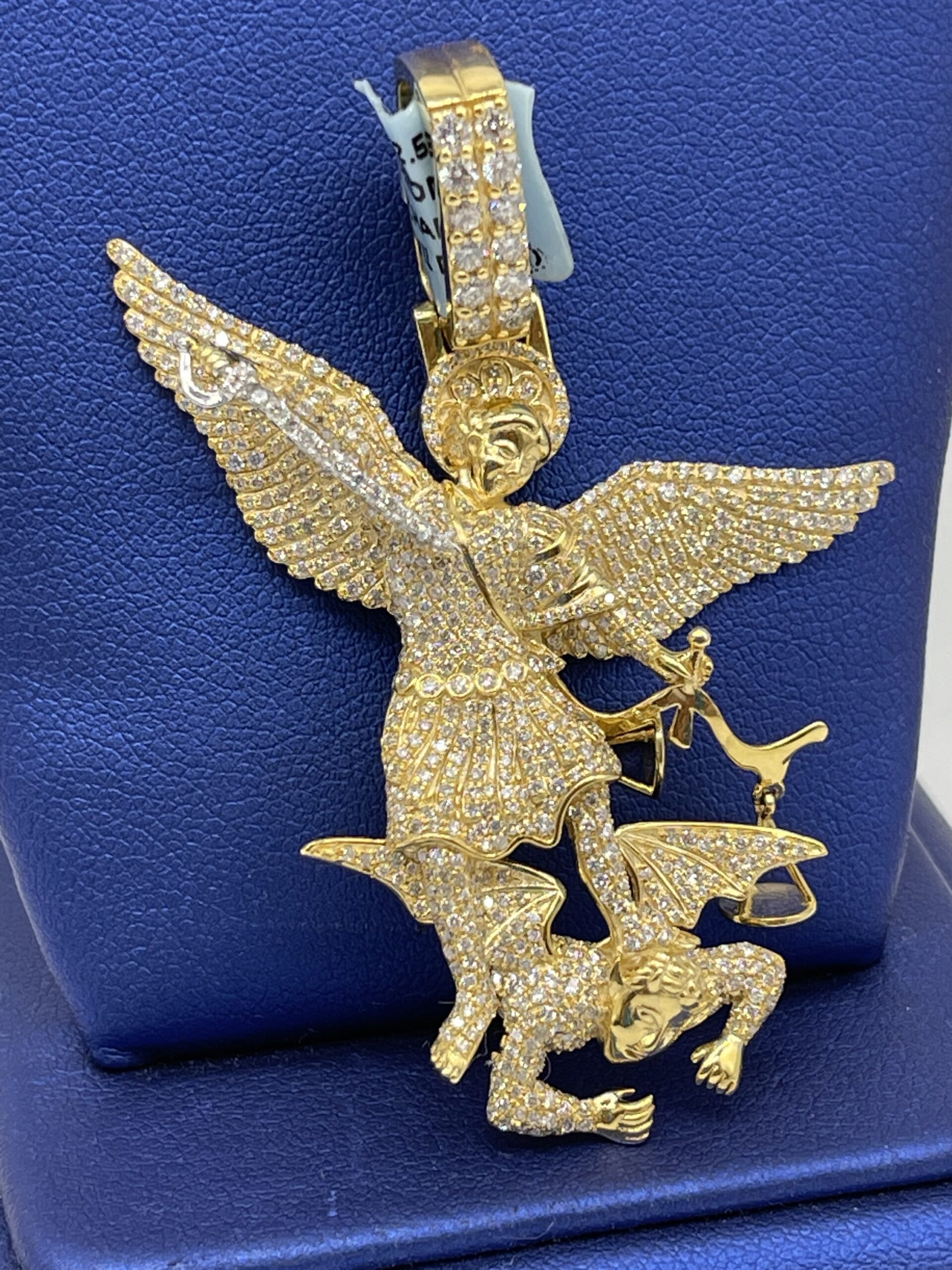 10KT Gold 2.50CT Diamond St Michael Pendant VJ Diamond Sanford Orlando