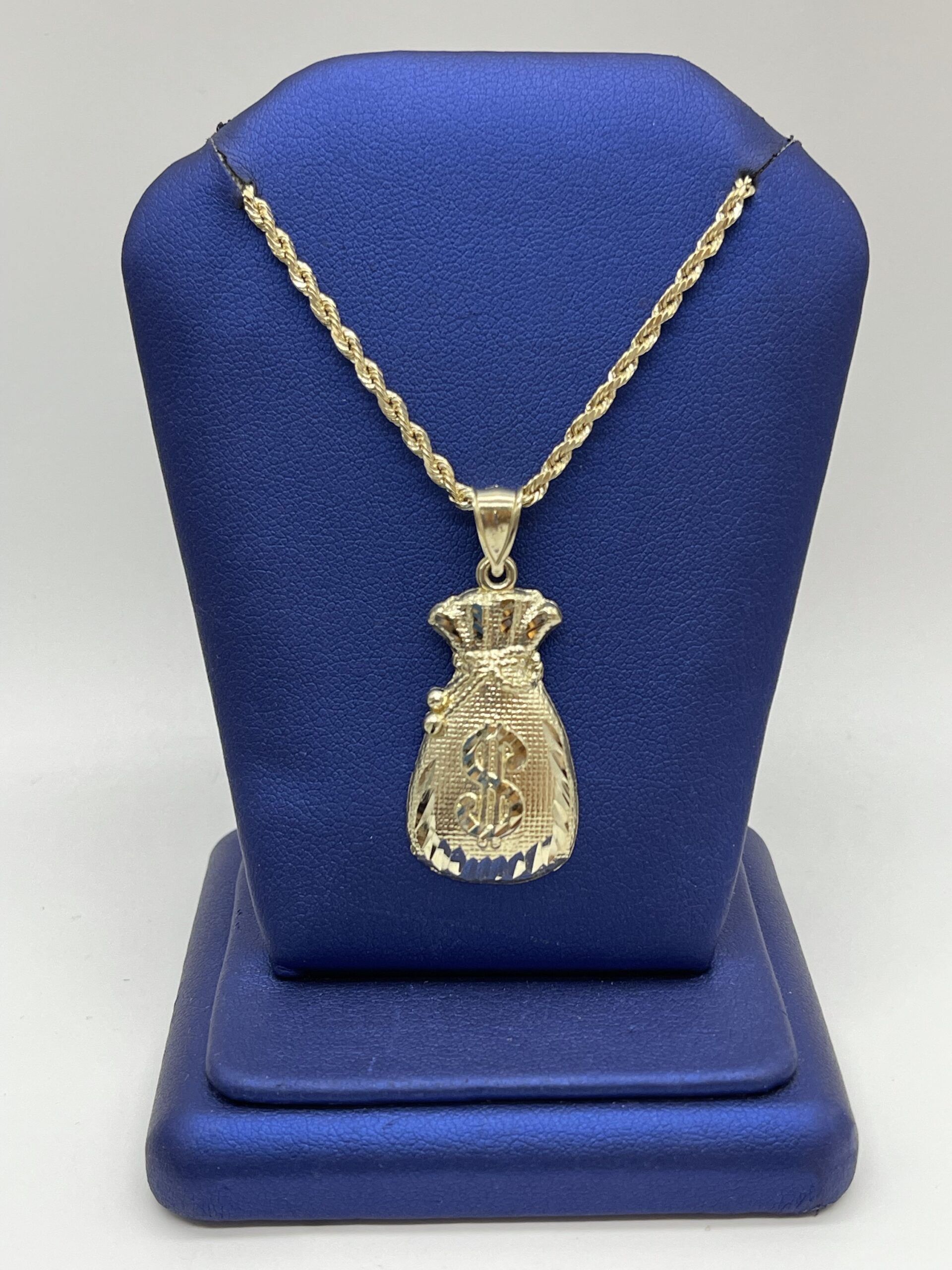 10KT Gold Money Bag Pendant ComboSet VJ Diamond Sanford Orlando